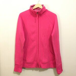 Tuff Athletics Barbie Pink High Collar Zip Up Sweater XL Thumbholes
